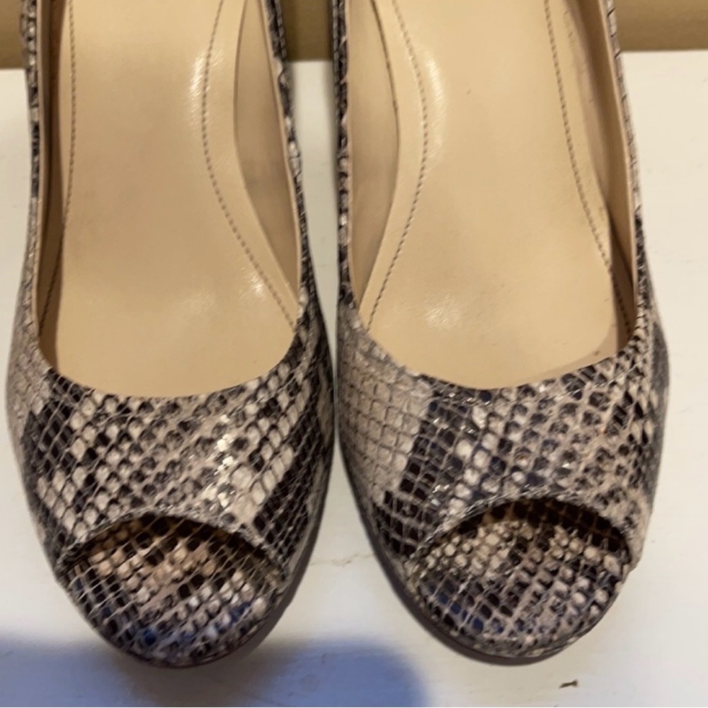 Calvin Klein Natural Python-Print Peep-Toe Pumps - image 4